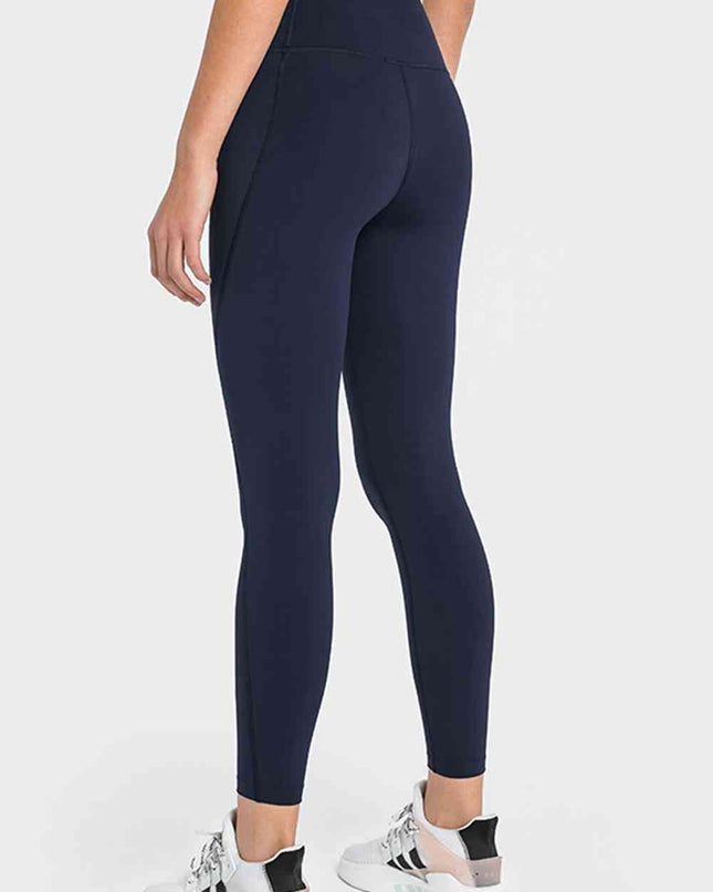 High Waist Ankle-Length Yoga Leggings with Pockets