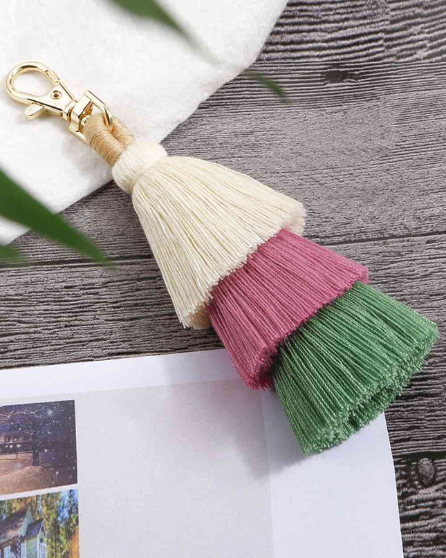 Layered Tassel Keychain