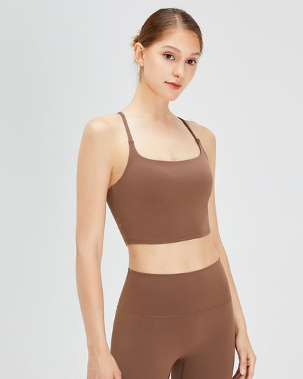 Crisscross Square Neck Active Bra