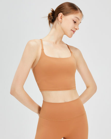 Crisscross Square Neck Active Bra
