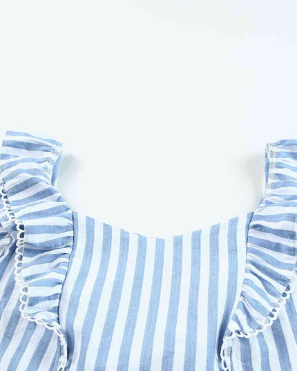Striped Tie Back Ruffled Tank