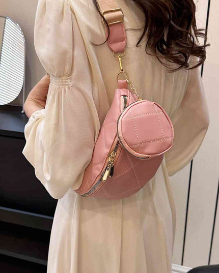 PU Leather Sling Bag with Small Purse
