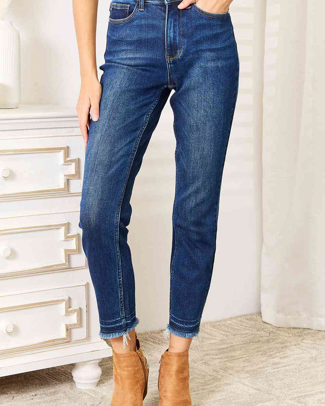 Judy Blue Full Size High Waist Released Hem Slit Jeans