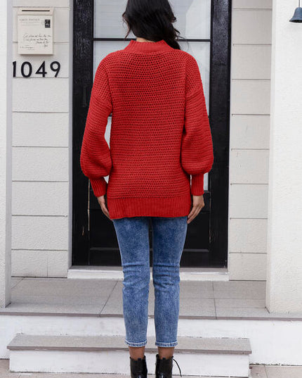 Round Neck Slit Sweater