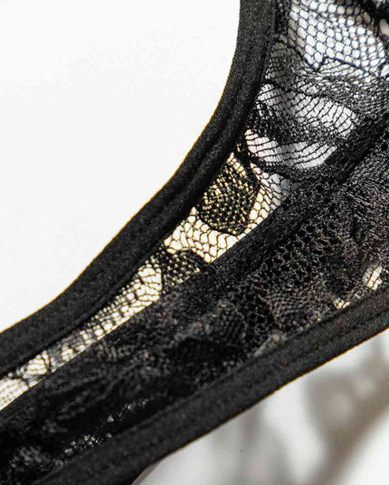 Leopard Spliced Lace Lingerie Set