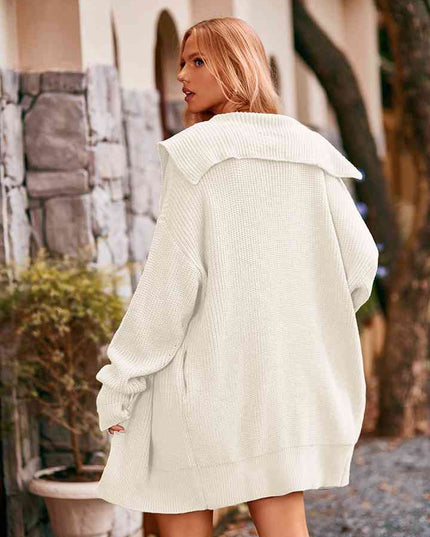 Dropped Shoulder Long Sleeve Cardigan