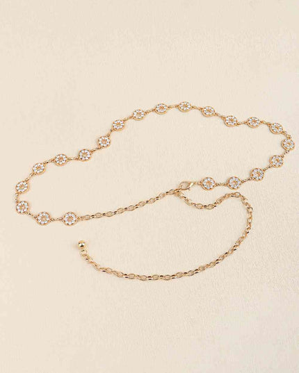 Rhinestone Decor Zinc Alloy Belt