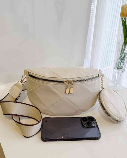 PU Leather Sling Bag with Small Purse