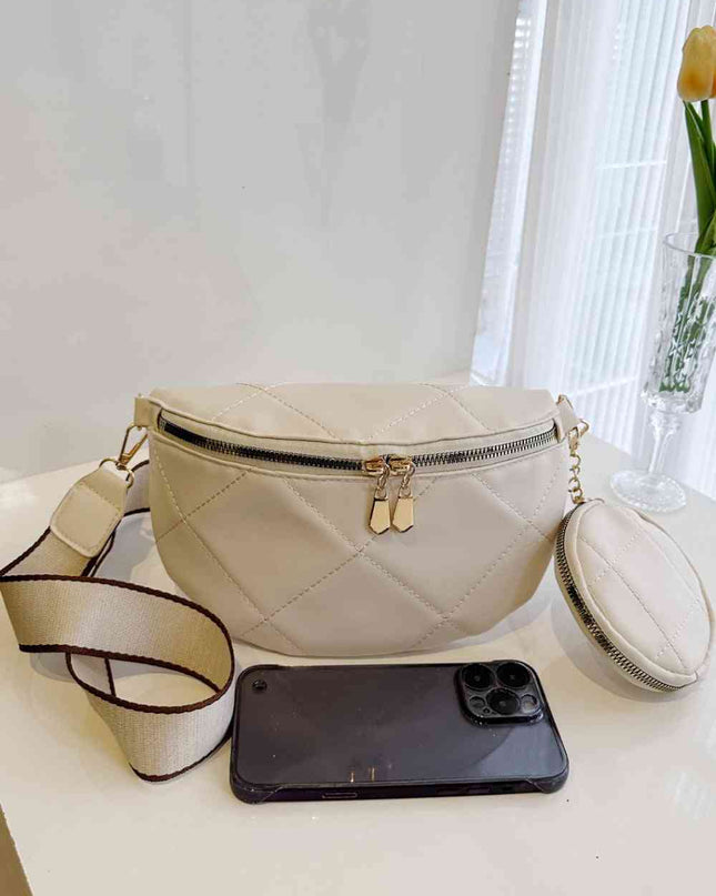 PU Leather Sling Bag with Small Purse