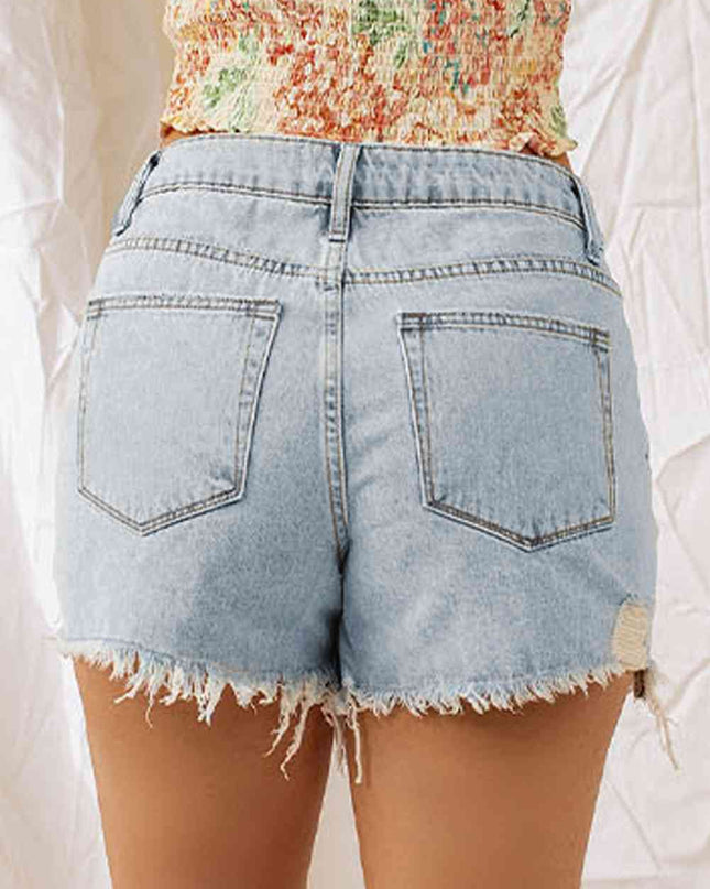 Distressed Denim Shorts