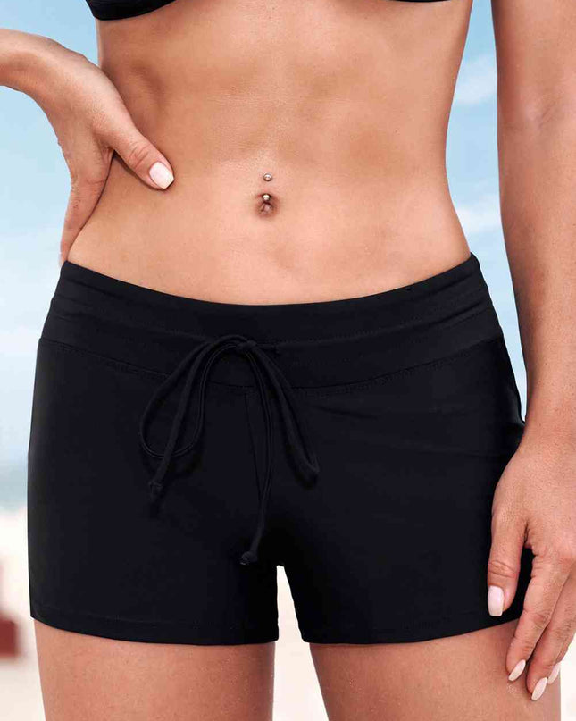 Full Size Run Contrast Drawstring Swim Bottoms