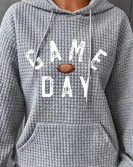 Full Size GAME DAY Graphic Drawstring Hoodie