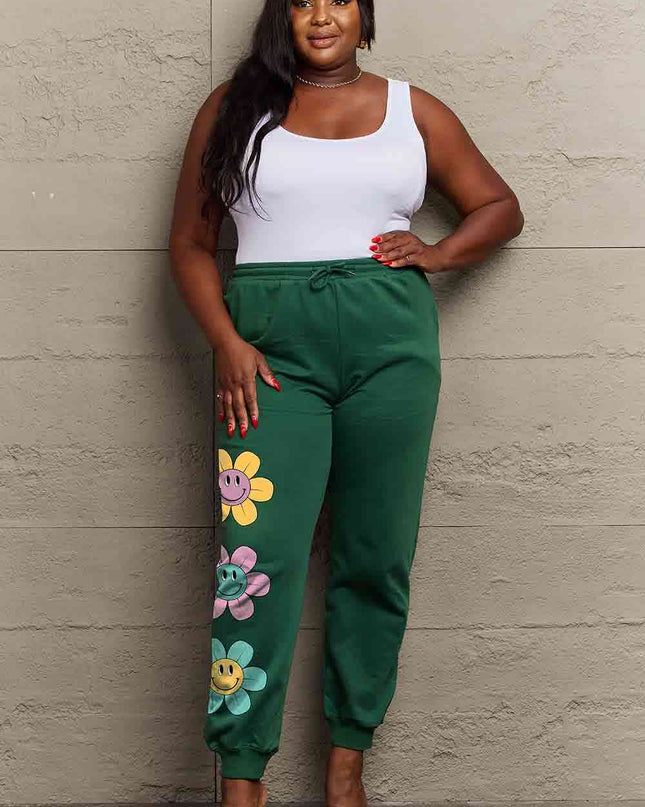 Simply Love Simply Love Full Size Drawstring Flower Graphic Long Sweatpants